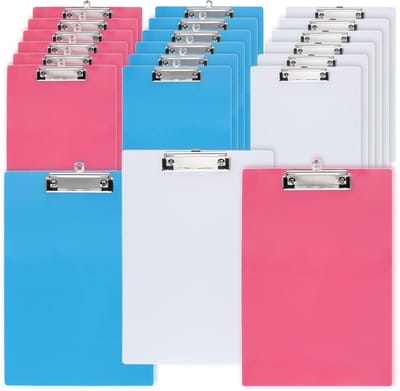 Dailygoods - Set van 21 Plastic Klemborden A4, Lichtgewicht en Transparant