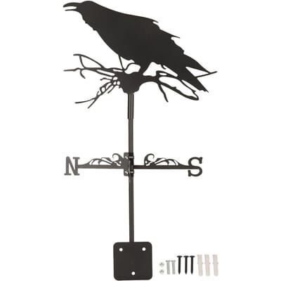Girouette Ornement de Corbeau Girouette Coq en Métal Fer Girouette pour Jardin Extérieur