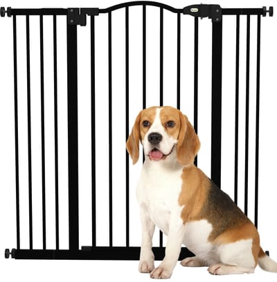 Roossentials barrière Hek - Voor huisdieren - Honden hek - Afscheidingshek huisdieren - Geïsoleerd hek honden - Verstelbaar - Zwart