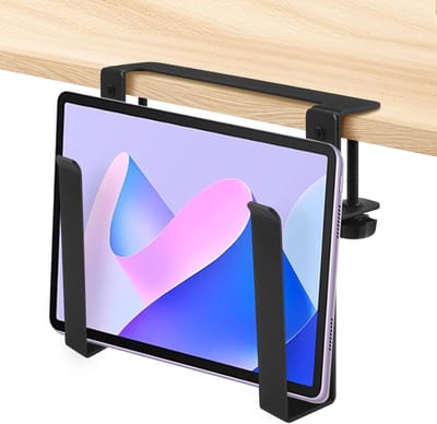 Famanu - Opknoping Notebooks Bureauhouder Verstelbare Bureau Side Laptop Mount Klem op Laptop Stand met Anti Scratch Pads Geen Mount voor Kantoor Side