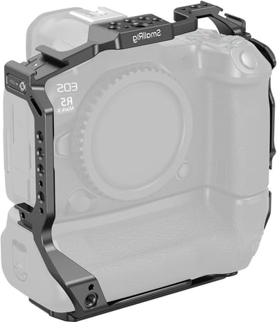 Camera Cage voor Canon R5 Mark II met Accugreep BG-R20, Driepuntsvergrendeling, Koudschuimontage en Snelle Bevestiging voor Stabilizer en Statiefgebruik - 5623