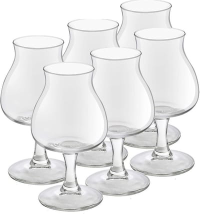 Royal Leerdam Speciaal Bierglazen Lund - 6x stuks - 260 ml - Hoog glas op voet - Belgische bieren special