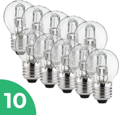 Trixline Kogel Halogeenlamp E27 - 28W - Warm Wit Licht (2700K) - 370 lm - 2 jaar - Dimbaar - 10 stuks