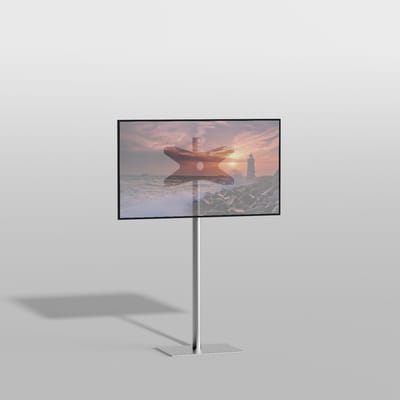 TV vloerstatief TILE 120 Design Tv standaard Geborsteld RVS 19-40” - VESA 400X200