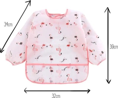 Akyol - Slabber – slabber flamingo – slabbertjes –baby knoeischort -knoeischort - babyschort – schort – kliederschort – knutselschort – flamingo – wit