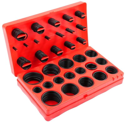 419-delige O-Ring Set met Sealing Ringen van Rubber en Nitril, Diverse Diameters van 3-50 mm, Ideaal voor Waterdichte Toepassingen en Mechanische Verbindingen