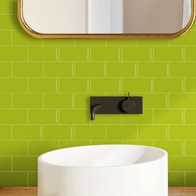 Dailygoody - 3D vinyl wandtegelstickers - Zelfklevend - Limoengroen - Waterdicht - Tegels voor keuken en badkamer - Makkelijk aan te brengen