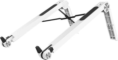 LuxeBass Laptophouder Laptopverhoger Laptopstandaard Statief (wit) | voor 10 t/m 17 inch laptops | Licht en vouwbaar - LB571