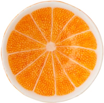J-Line schaal Oranje Dolomiet - keramiek - oranje/wit - 2 stuks