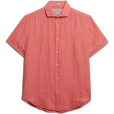 Superdry Riviera Linen Overhemd Met Korte Mouwen Roze L Man