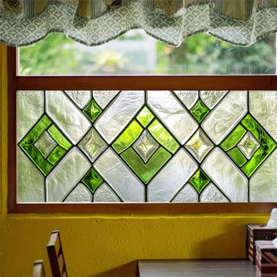 Raamfolie - 2 Stuks 45x100cm - Glas in lood Vensterfilm - Raam film - Raam privacy folie - Statische raamstickers - Decoratieve raamfolie - Privacydecal - Anti inkijk - Statische Cling Sticker - Glas in Lood Raamfolie - Voor Woonkamer, Kantoor, Huis