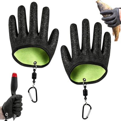 Dailygoods- Hengelhandschoenen Waterdicht - Steekbestendig - Antisnede - Met 2 Magnetische Gespen - Visaccessoires voor Snoek/Snoekbaars/Meerval - Duurzaam en Slijtvast - Vishandschoenen