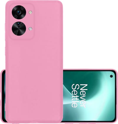 Hoesje - Geschikt voor OnePlus Nord 2T - Sterk & Shockproof - Hoes Cover - Siliconen Case - Lichtroze
