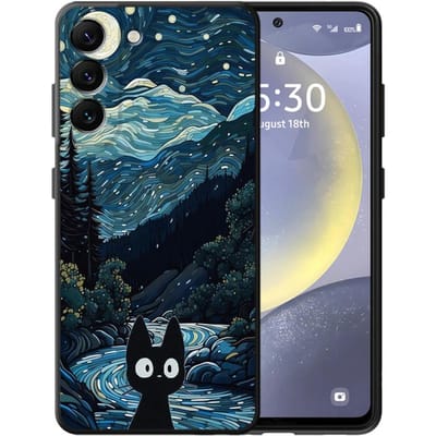 Van Gogh Sterrennacht Kat Telefoonhoesje voor Samsung Galaxy A57 A25 A23 A52 A36 A53 A35 A37 A22 A32 A73 A51 A26 A24 A55 A72 Galaxy A33 5G
