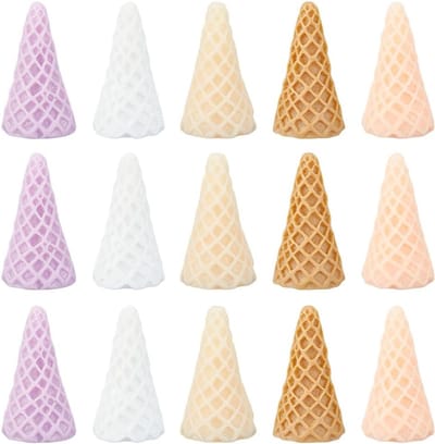 30 Mini IJsje Hoorns Decoraties - Schattige Roze en Witte Harsen voor Ambachten, Haarspeld Versieringen en Miniatuur Decoratie Accessoires