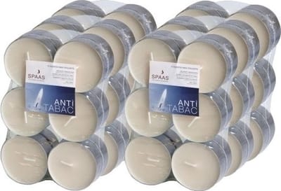 Spaas Geurtheelichtjes/waxinelichtjes - Maxi - 72x - Anti Tabac - 10 branduren - geurkaarsen