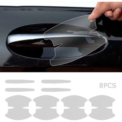 8 STUKS Universele Autodeurklink Kom Krasbeschermende Stickers Transparante Autodeurklink Anti-botsingsbeschermingsstrip black