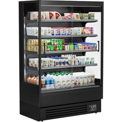 GGM Gastro Wandkühlregal - 1320mm - 595 Liter - mit 2 rahmenlosen Glasschiebetüren & 4 Ablagen