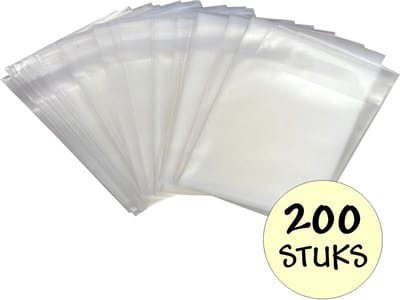 200x Cellofaan Zakjes Frosted 7x7cm - Zakjes Met Plakstrip - Zelfklevende Zakjes - Uitdeelzakjes - Mat Transparant - 200 Stuks