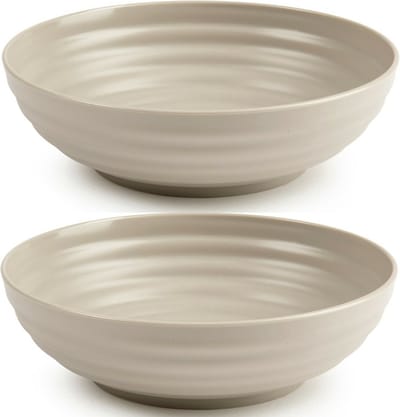 Plasticforte - Kommetjes/Schaaltjes - 4x - kunststof - D19 cm - taupe