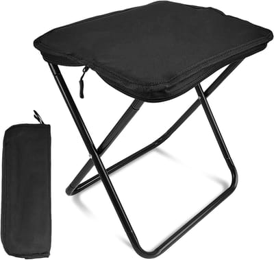 Vouwbare Kruk Extra Groot van Oxford Stof voor Camping, Hiking en Vissen - Hoge Draagcapaciteit 33 x 27 x 30 cm Zwart