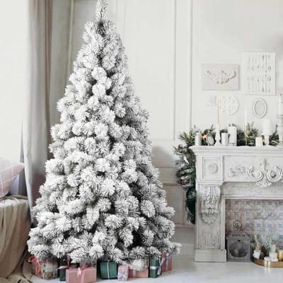 Superdikke Sneeuwgroene Kerstboom Van Alpes Dennen (240 Cm) Met Eenvoudige Montage En Luxe Sneeuwtakken