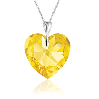 Montebello Ketting Mila HZ102 - Swarovski Hart - 925 Zilver Gerhod. - Ø18mm - 50cm