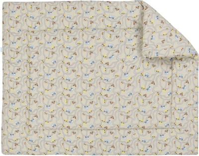 BINK Bedding Boxkleed Traffic Beige 80 x 100 cm - vulling fiberfill 400 grams - speelkleed - parklegger - katoen - auto's - beige - zand - rood - oranje - aqua - tweezijdig