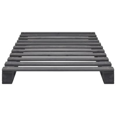 vidaXL - Bedframe - pallet - massief - grenenhout - grijs - 100x200 - cm