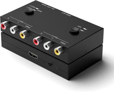 RCA naar HDMI Converter, Composite AV Adapter voor WII, N64, PS2, PS3, VHS en DVD Spelers met 16:9/4:3 Ondersteuning
