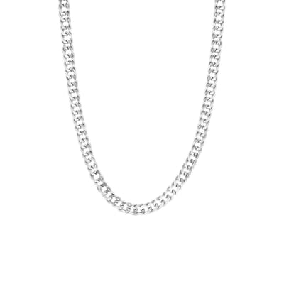 Lucardi Kinder Gerecycled zilveren ketting gourmetschakel. - Ketting - 925 Zilver - Zilverkleurig - 42 cm