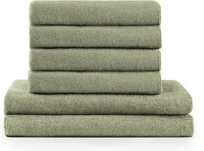 Blumtal Terry Handdoeken Set - 2 x Baddoek & 4 x Handdoek: Pastel Groen