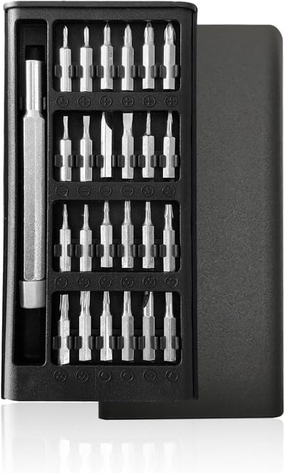25-in-1 precisie magnetische schroevendraaierset, professionele reparatieset met S2 gelegeerd stalen bits voor telefoons, computers, laptops, horloges, brillen en elektronische apparaten.