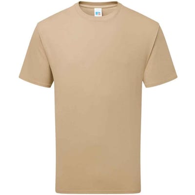 Russell Unisex Super Ringspun Katoen Klassiek T-Shirt voor Volwassenen (Tan)
