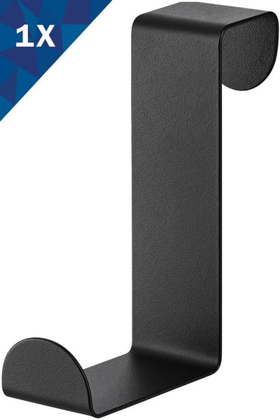 FSW-Products - Deurhaak - 1 Stuk - Zwart - RVS - Deurhanger - Ophanghaken - Deurhaken - Kledinghangers - Handdoekhaak - Badkamerhaken - Kledinghaak