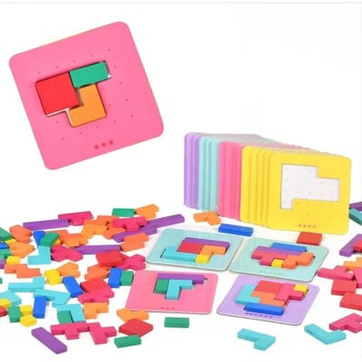 Montessori Bureauspeelgoed Puzzels Kinderen Strijd Tafelspel Tangram Wiskunde Speelgoed Bouwstenen Bord Kleur Vorm Training voor Kinderen Cadeau