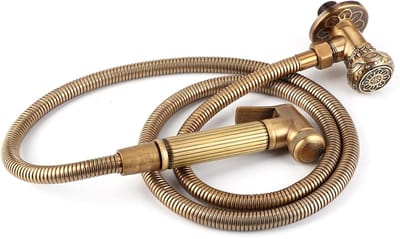 Handheld Bidet Sprayer Set voor Badkamer, Vintage Messing, Ideaal voor Babydoekjes en Hygiëne, Inclusief Slang en Bevestigingsset