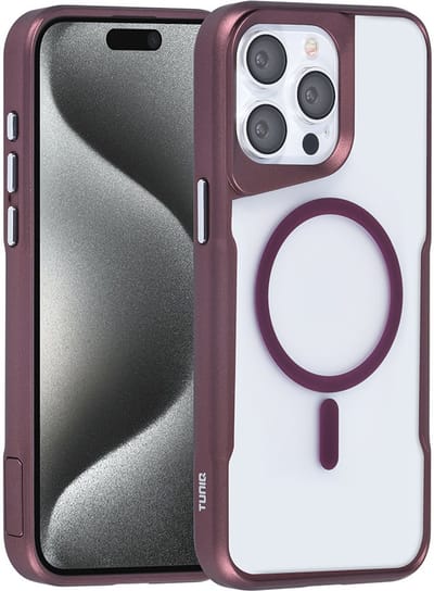 TUNIQ telefoonhoesje voor Apple iPhone 15 Pro Max - MagSafe siliconen backcover - Rood