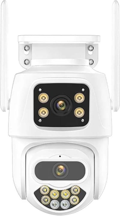 Beveiligingscamera - IP Camera - Huis Bewaken - Drie Lens 8X Zoom - 9MP - Wit