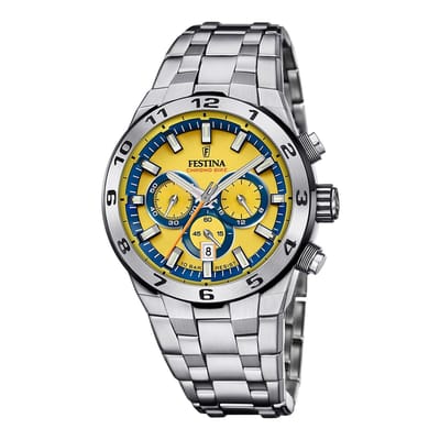 Festina F20670/4 Heren Horloge - Mineraalglas - Roestvrijstaal/Staal - Zilverkleurig - Ø 44.5 mm - Automatisch - Vouw/Vlindersluiting - 10 ATM (zwemmen)