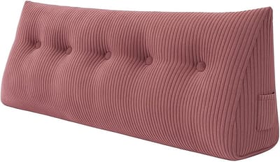 Steun Kussen - Leeskussen Rugsteun - Comfortabel Ontspannen - Zachte Fluweel Zachte Stof - 100x50x20 cm - Donker Roze