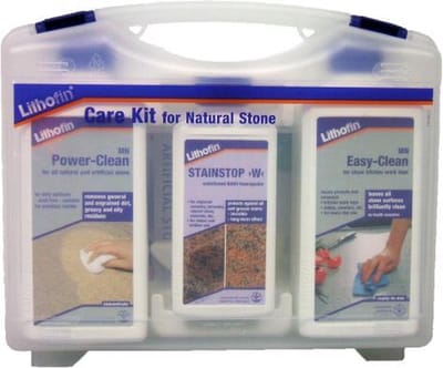 Lithofin Care Kit LE - Graniet, Beton, Natuursteen | Handige onderhoudskoffer voor natuursteen en beton!