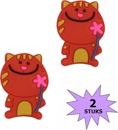 Fako Bijoux® - Tennisdemper - Tennis Demper - Poes - Rood - 2 Stuks