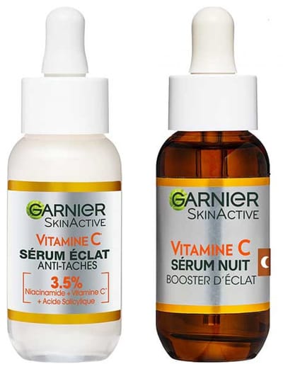 Garnier SkinActive Vitamine C Anti-Vlekken Glansserum 30 ml + Vitamine C Nachtserum Glansbooster 30 ml