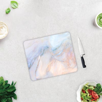 Supreme Marmerlook Tempered Glas Snijplank 29cm × 34cm - Glassnijplank
