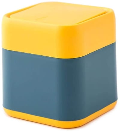 Prullenbak met Deksel - Afvalbak Bureau - Keuken Opruimen - Gladde Randen - 14 x 13 x 13 cm - Roze