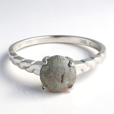 Cavill - Zilveren ring 925 Sterling met 1,09 ct ronde Spectroliet uit Roemenië - Elegante filigraan handgemaakte ring - grijs - dames sieraden