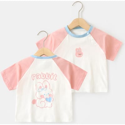 Babykleding Casual T-shirts met korte mouwen Zomerkleding Jongens Meisjes Baby Kinderen Kinderen Zomer Tops met halve mouwen 120cm