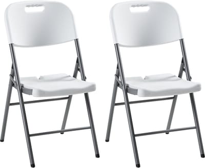 CUGNOLI - Tuinstoel set van 2 - Wit - Synthetisch materiaal