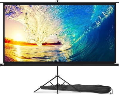 Projectiescherm met standaard - Statiefscherm Kreukvrij - Film en Presentatie - Binnen en Buiten - 100 inch - Wit